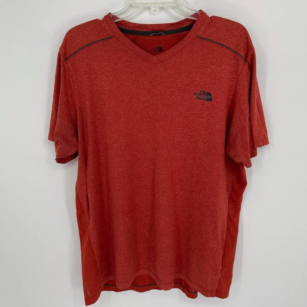The‎ North Face Men's Red Reactor Mesh V-Neck FlashDry Training T-Shirt Size XL